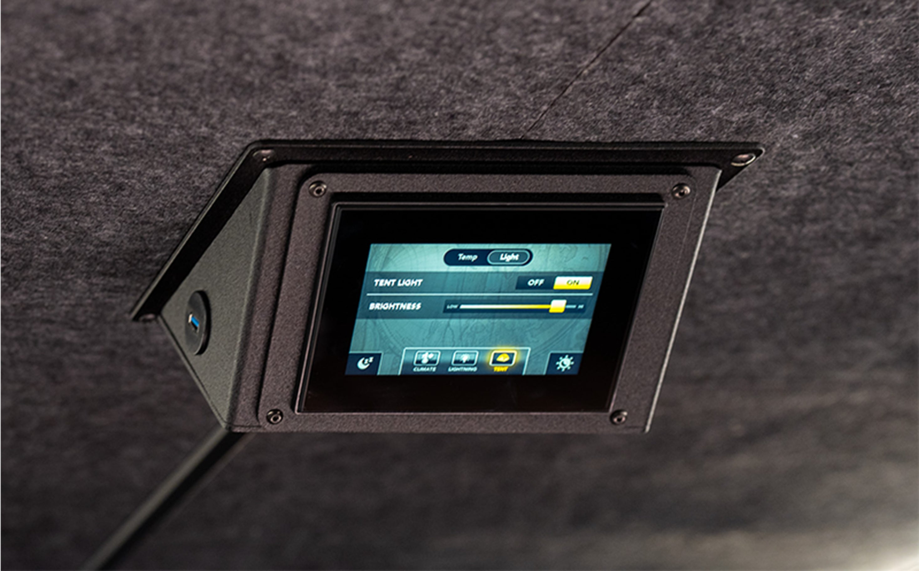 Digital control panel for interior lights in a camper van or Class B RV adventure van