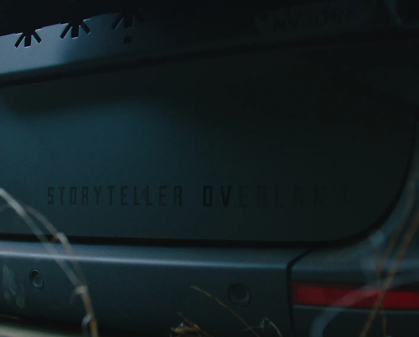 Closeup of Storyteller Overland adventure van rear, ideal for camper van, overland, vanlife travel