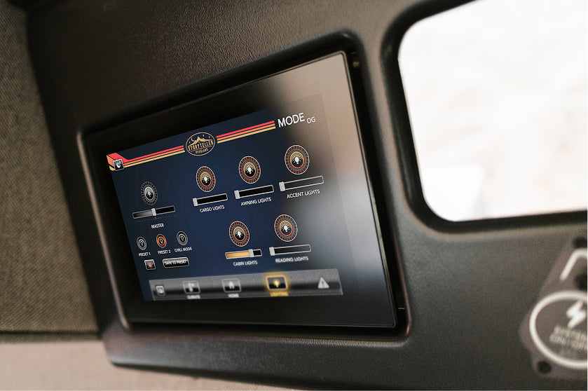 Storyteller Adventure Camper Van Interior Control Panel
