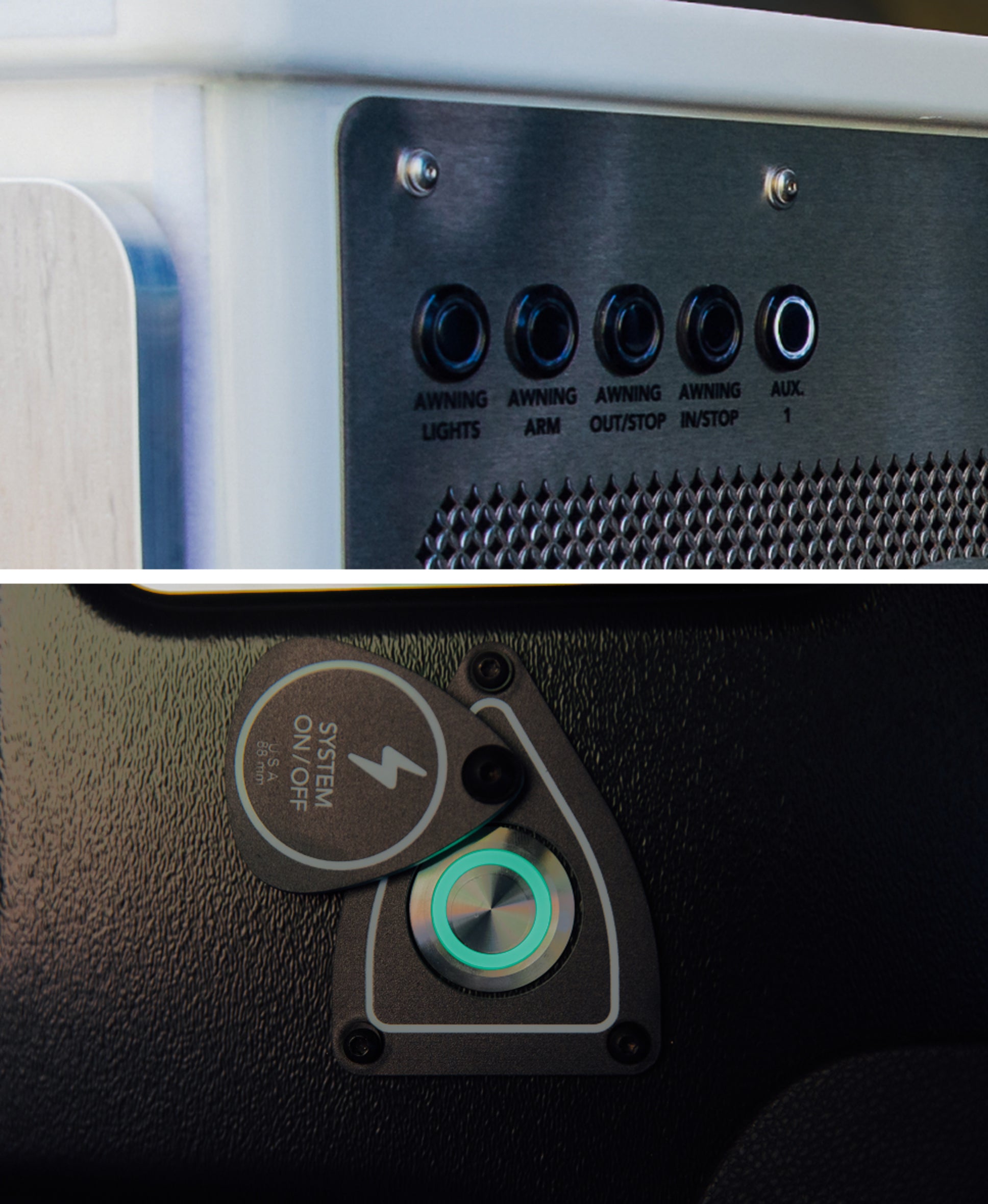 Camper Van control panel and system power button, ideal for Adventure Van or Overland vehicle mods