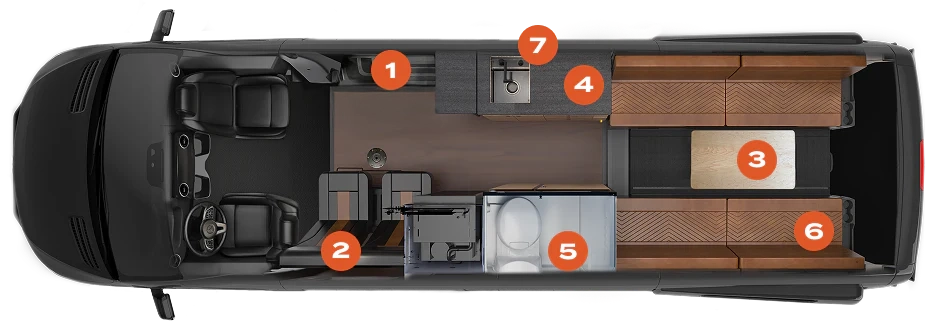 Storyteller Overland Tour MODE Interior Floorplan